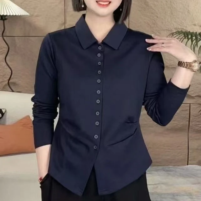 宽松型秋季修身女士衬衫上衣衬衫时尚女士