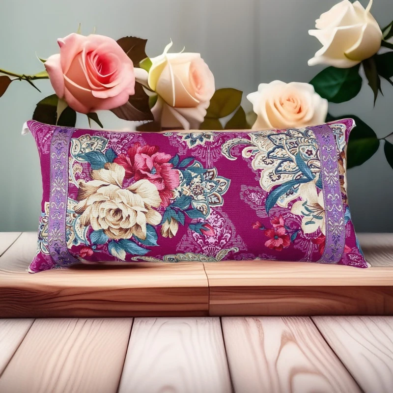 护颈睡眠枕  花草填充 颜色随机发