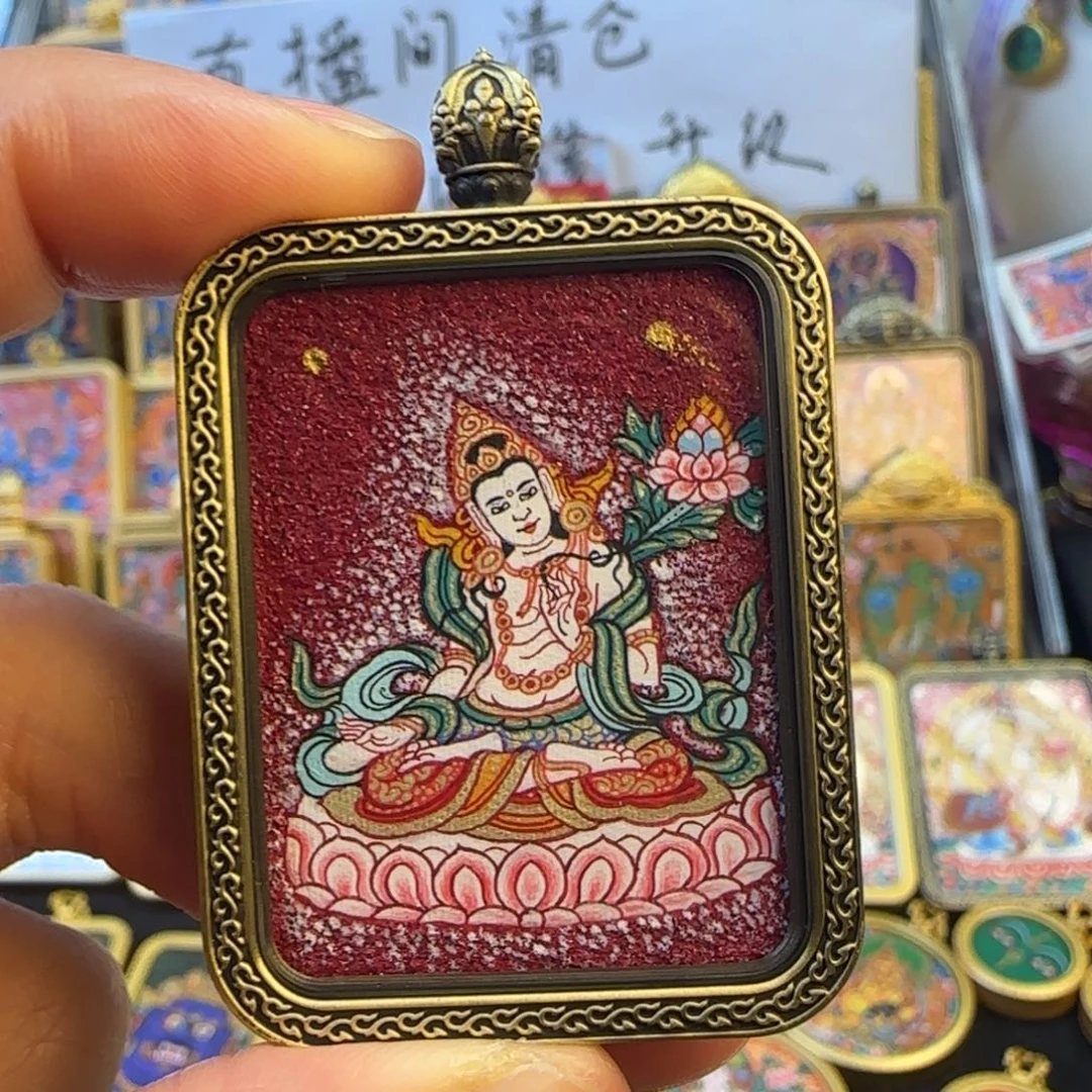 吊坠大势至热贡唐卡