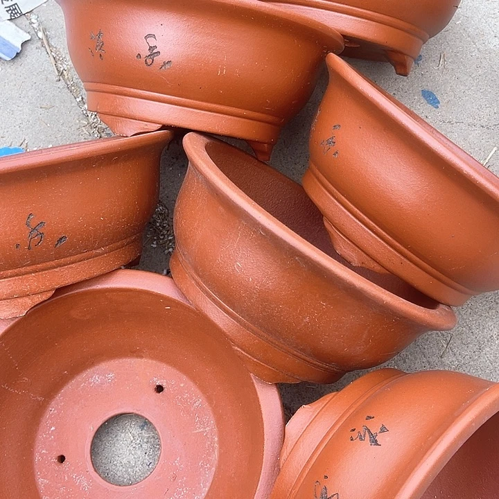 紫砂花盆100-7。22.5-10