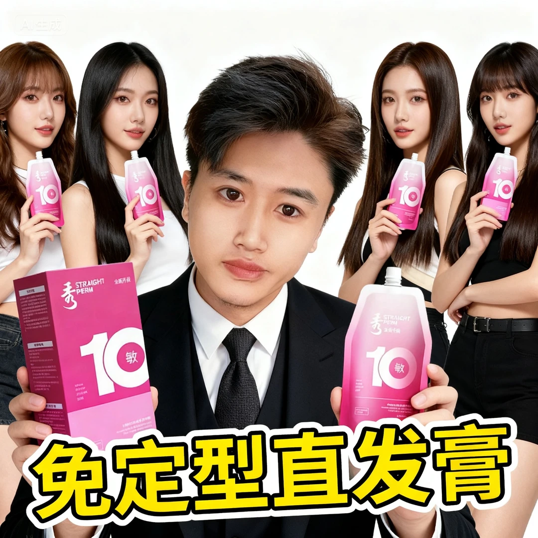 （升级版烫护拉）十效合一免定型拉直膏（拍一发三）大容量持久留香