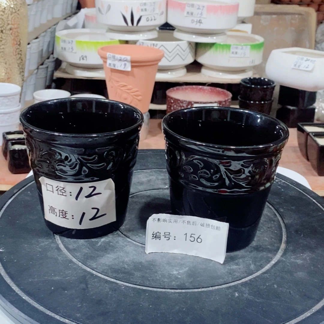 微瑕花盆-156-口12×12-2个黑