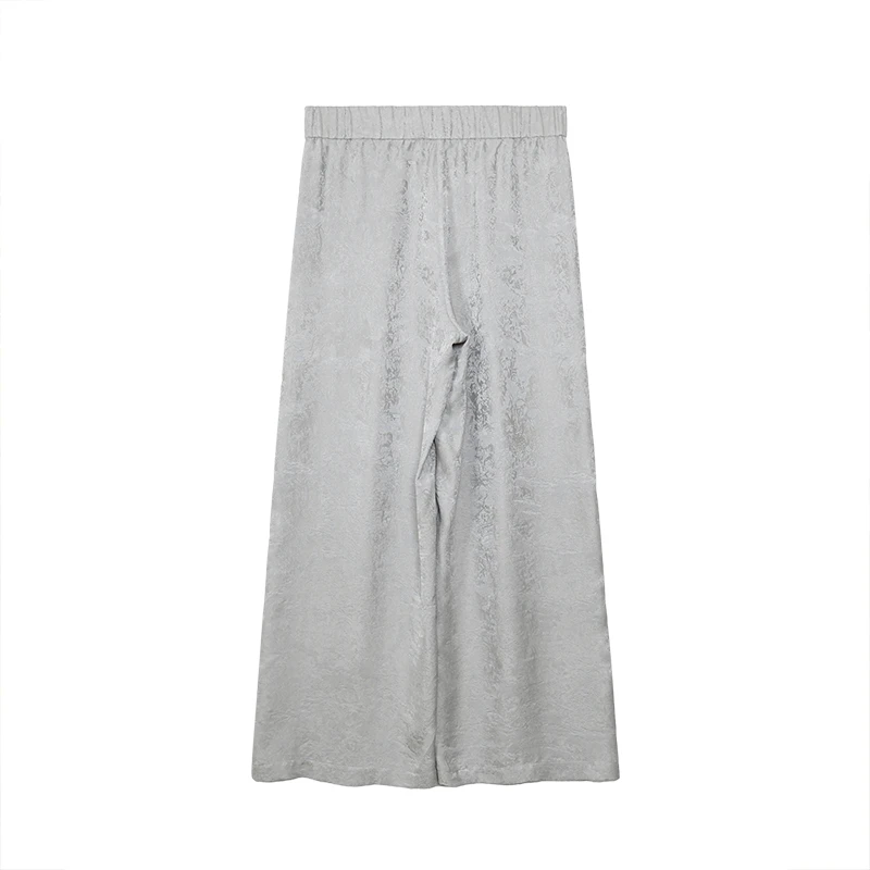 【莲遇曦】100%桑蚕丝纯色植物染秋冬长裤新中式国风阔腿裤L25SS001