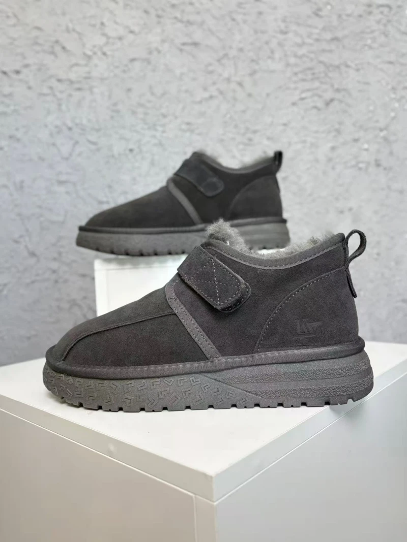 8819内里全羊毛！魔术贴男款雪地靴加厚保暖厚底低帮东北大棉鞋子