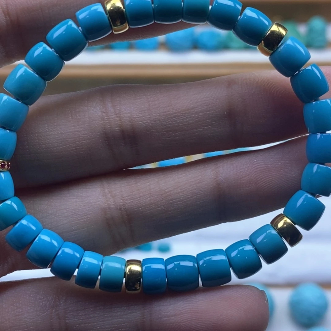 绿松石颈饰18K金镶嵌命***！