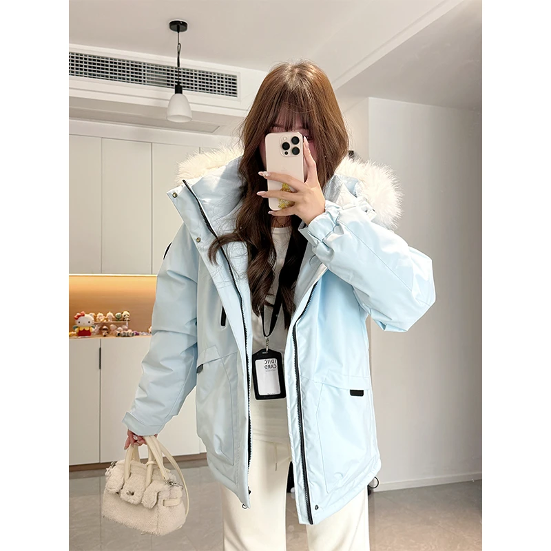 ABY冬季新款座山雕派克服加厚款棉服子貉子毛休闲百搭毛领可拆卸