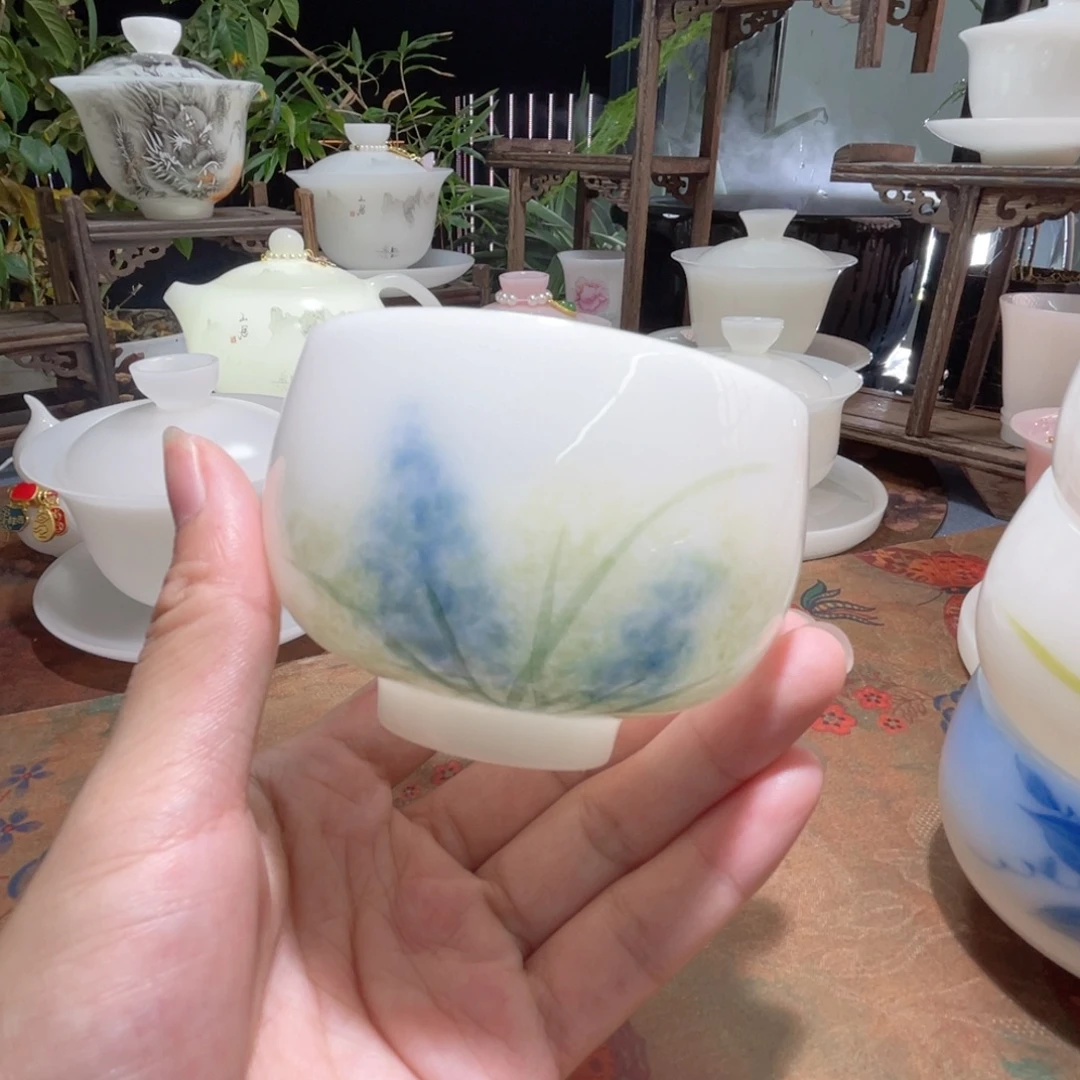璞玉手绘蒲公英压手杯