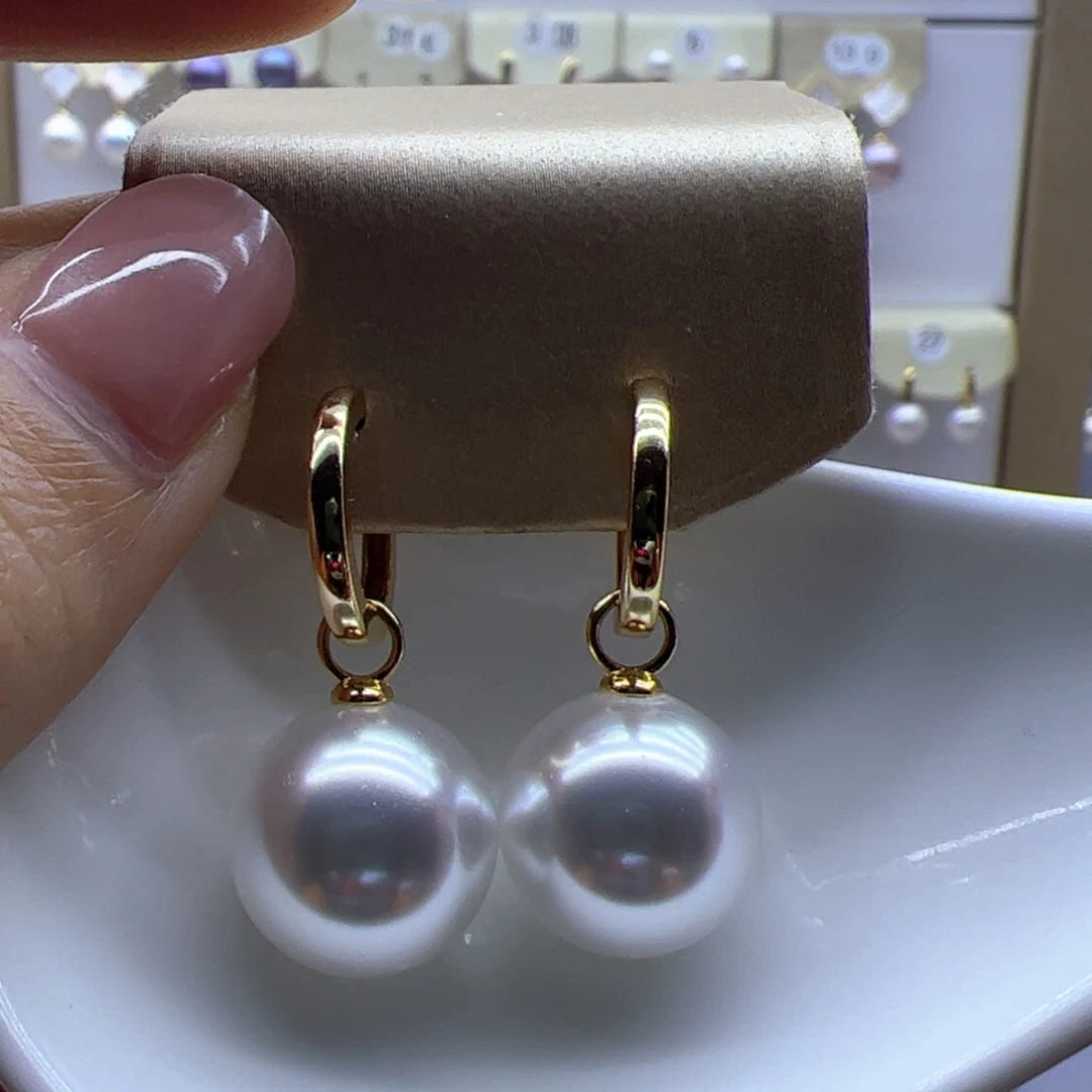 淡水珍珠耳饰银S925镶嵌