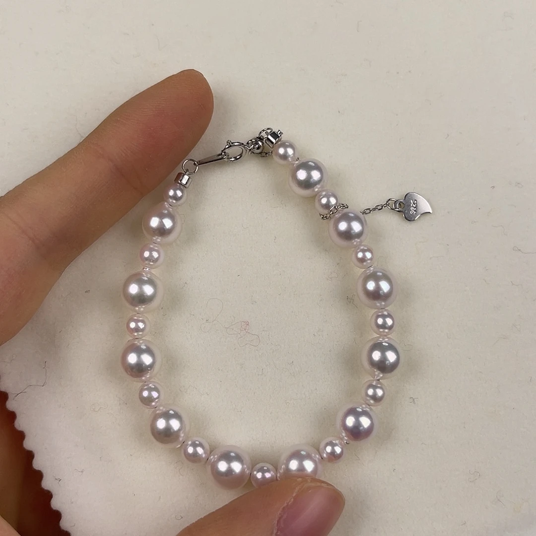 手绳银S925镶嵌海水珍珠