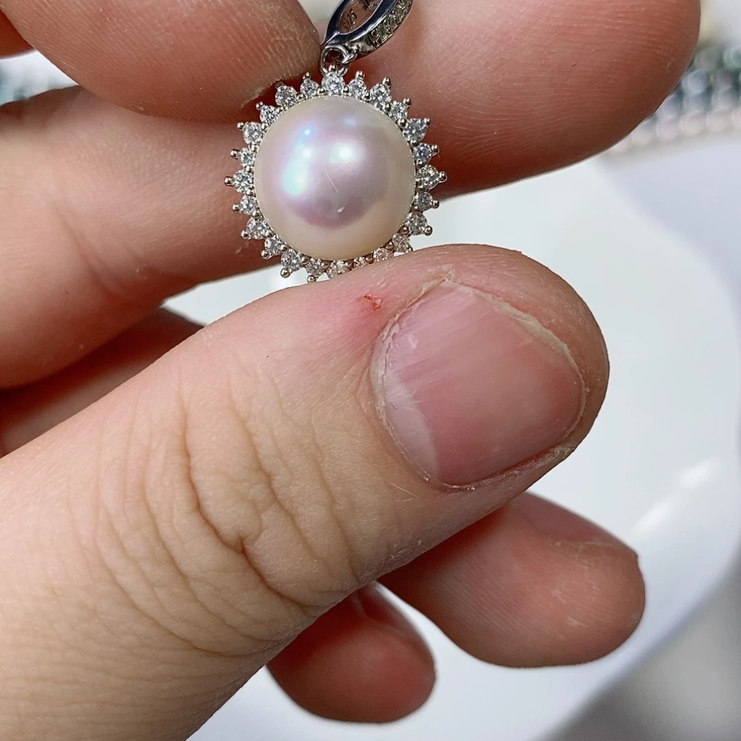 淡水珍珠颈饰银S925镶嵌