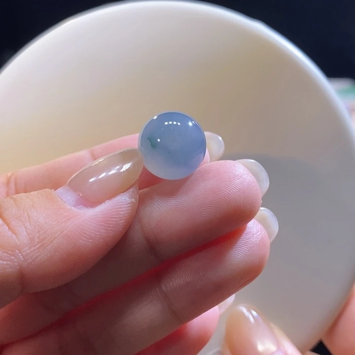 翡翠未镶嵌吊坠(不含链)翡翠蓝紫飘花珠卡14