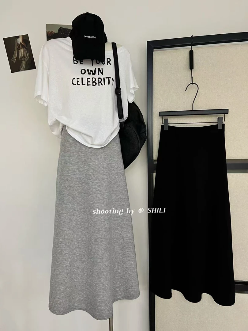 十里@7713 韩系松弛感半身裙（裙长92） 5-25