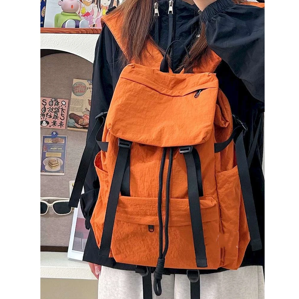 美式登山包女轻便户外工装旅行运动书包女双肩包旅游徒步休闲背包