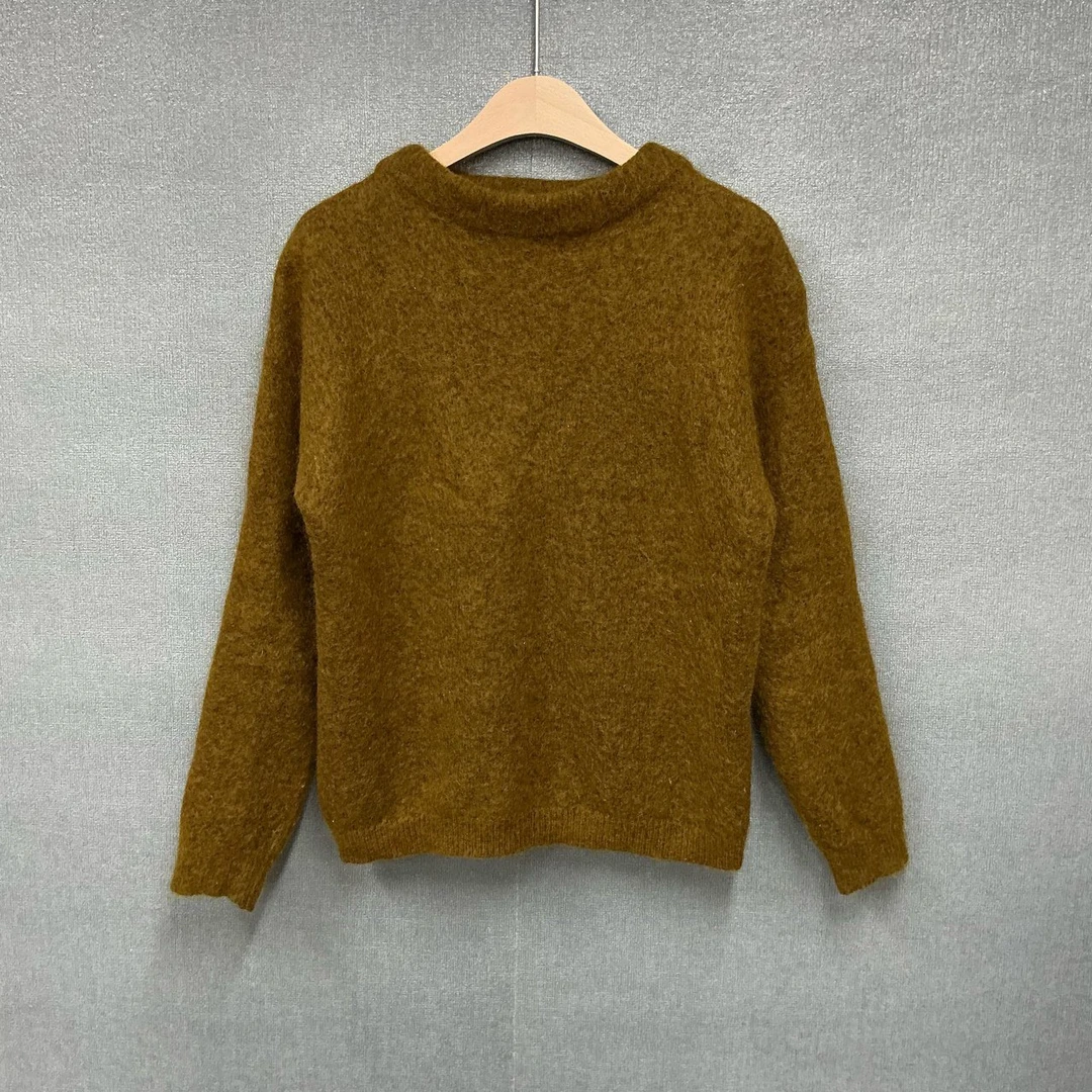 99新 Acne studio 棕色30%羊毛圆领毛衣xxs码
