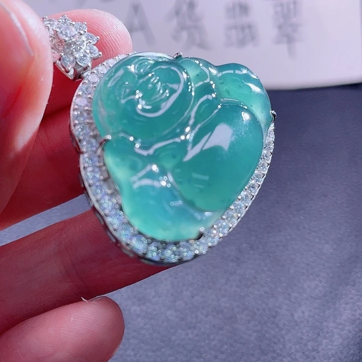 翡翠颈饰银S925镶嵌888888888