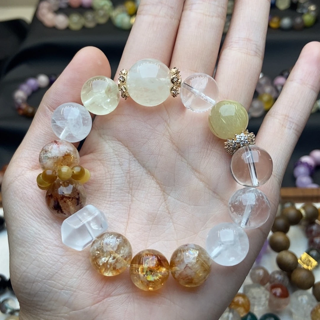 合金手链水晶黄水晶