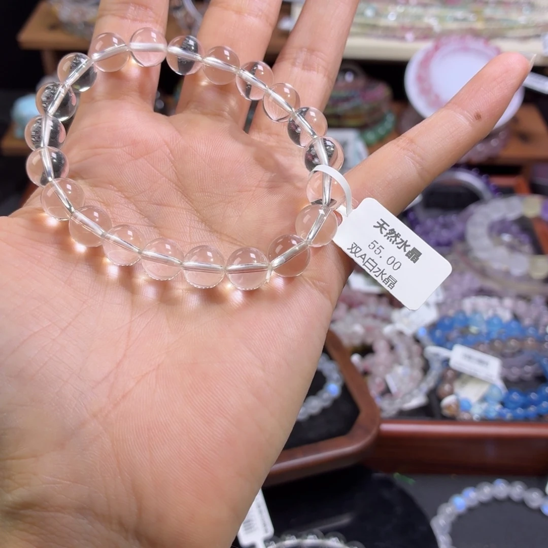 *****未镶嵌手链水晶双A白水晶9.1