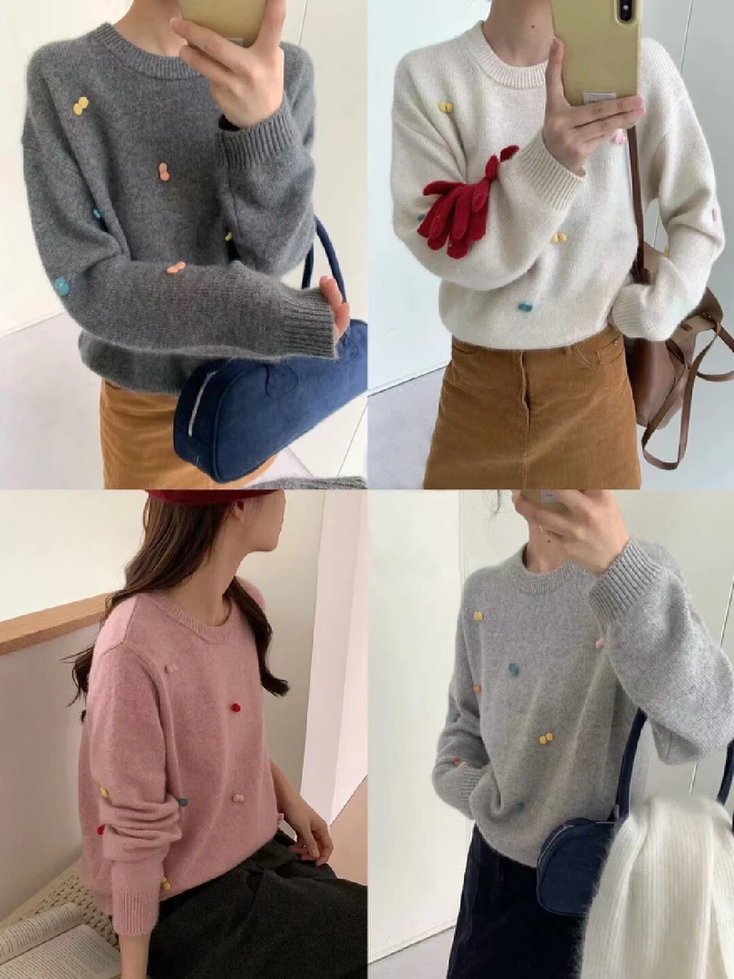 尚娅-软糯高品羊毛衫打底衫针织开衫毛衣【小花生】