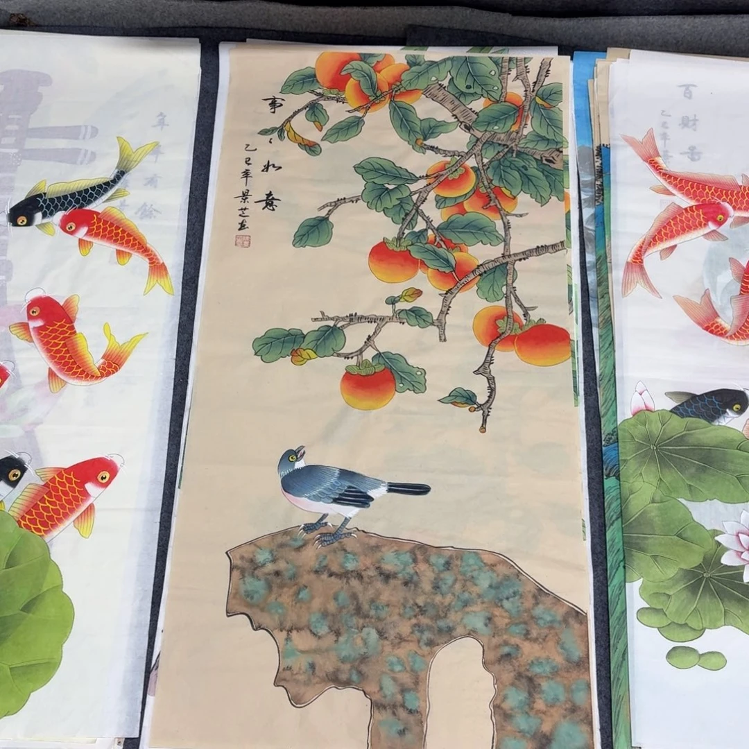 国画100×50工笔手绘画画画