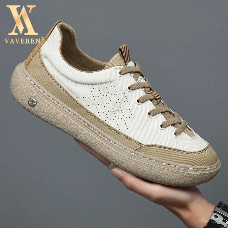 布鞋男2025夏季新款百搭透气男士休闲鞋子潮厚底轻便时尚板鞋