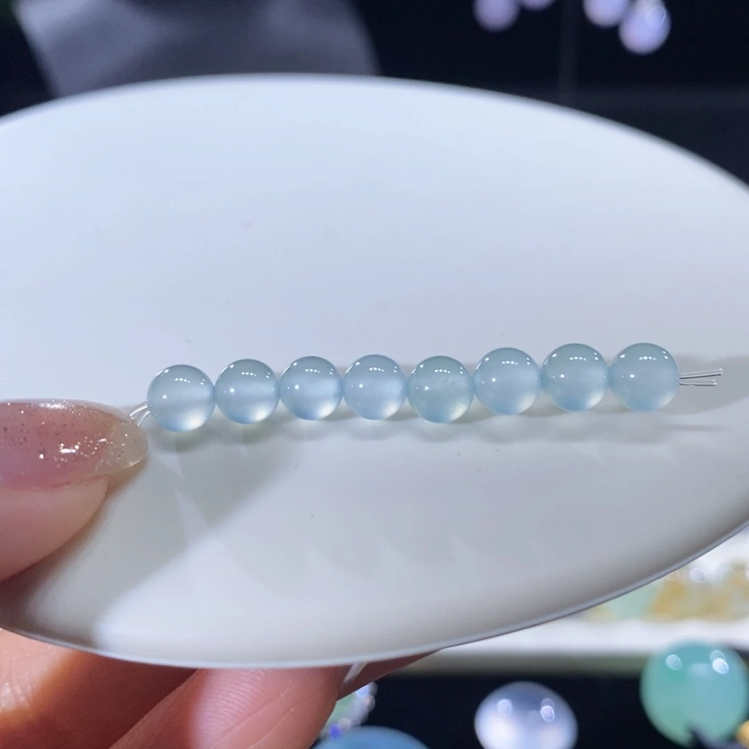 翡翠未镶嵌颈饰翡翠冰淡蓝小珠多样性发一