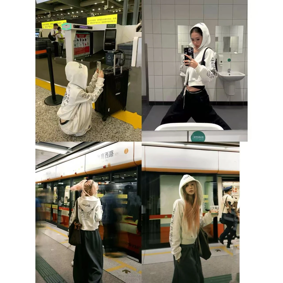 徐秋阳   梵文外套  秋季新款百搭时尚休闲显瘦卫衣9912