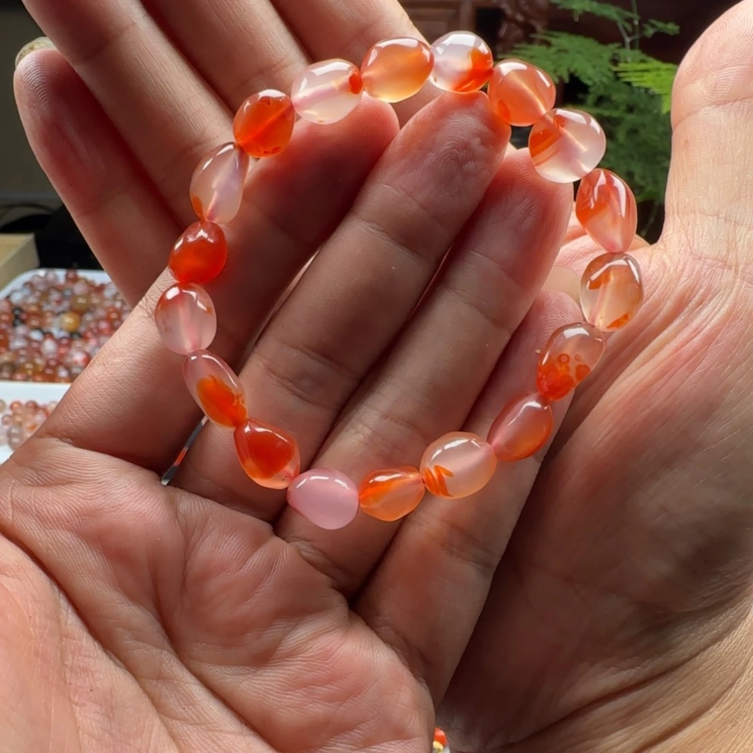 南红玛瑙未镶嵌干掌冰飘随型手串