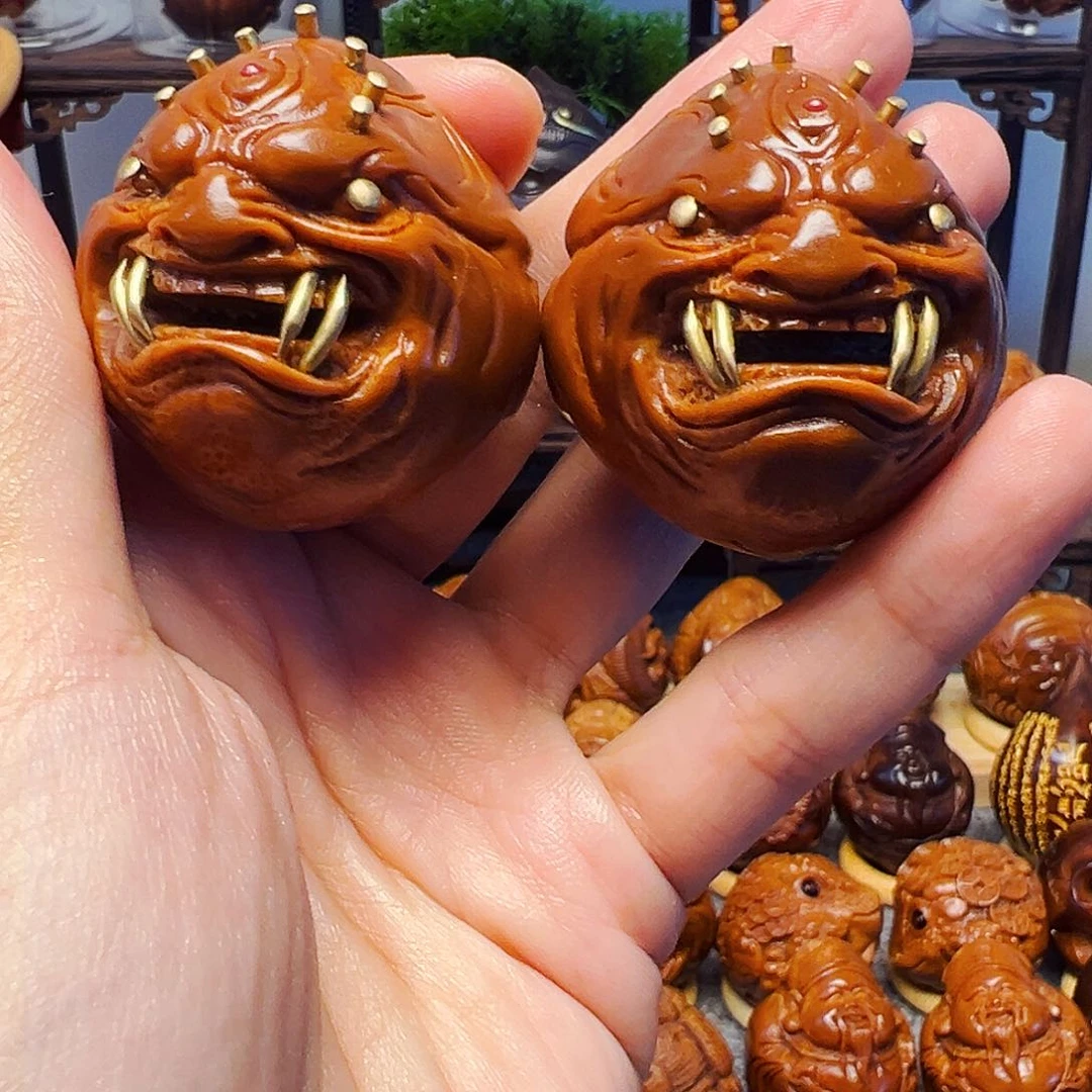 橄榄核手串/手链钱**?三要恶僧一对