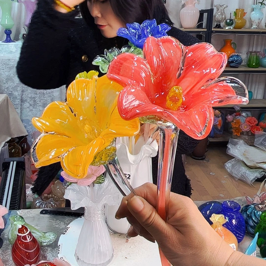 2朵百合福利福利家悦琉璃工艺品