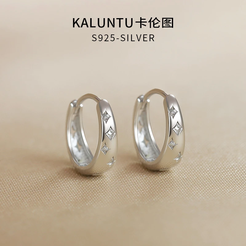 925银耳饰 纯银耳钉女轻奢感耳扣满天星耳包气质百搭耳环耳圈新款