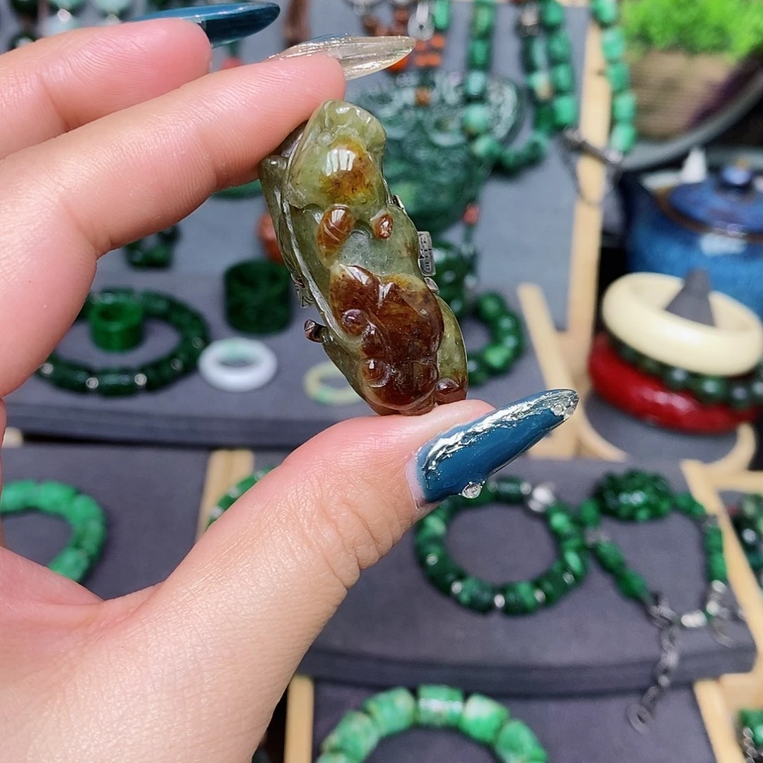 翡翠戒指银S925镶嵌一****漂亮美眉