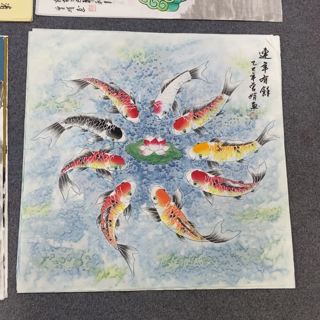 国画尺寸70✖️70精品斗方手绘画