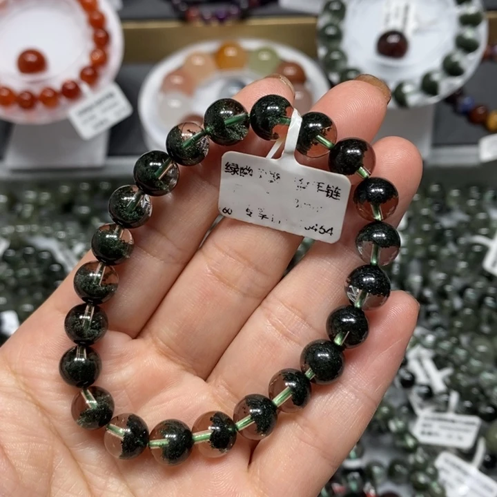 手链水晶未镶嵌绿幽灵聚宝盆手链