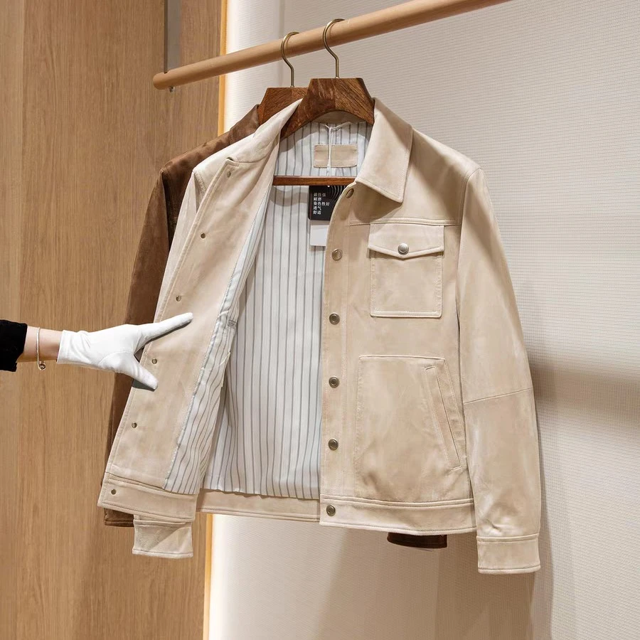 BC高奢系列翻毛皮衬衣式经典款男士春季百搭休闲夹克外套2323