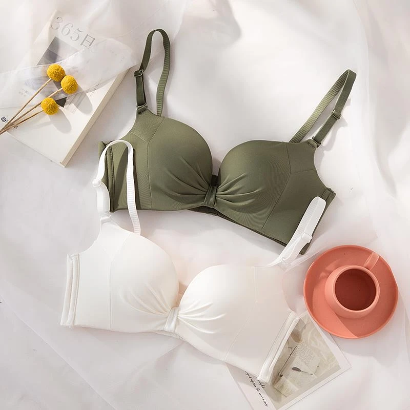 维多利亚法式舒适无痕内衣女夏小胸聚拢收副乳调整型无钢圈文胸罩