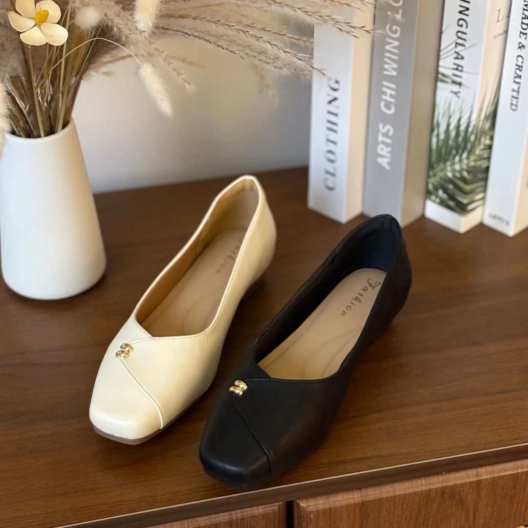 2cm/羊皮/法式真皮粗跟新款时尚浅口单鞋1603