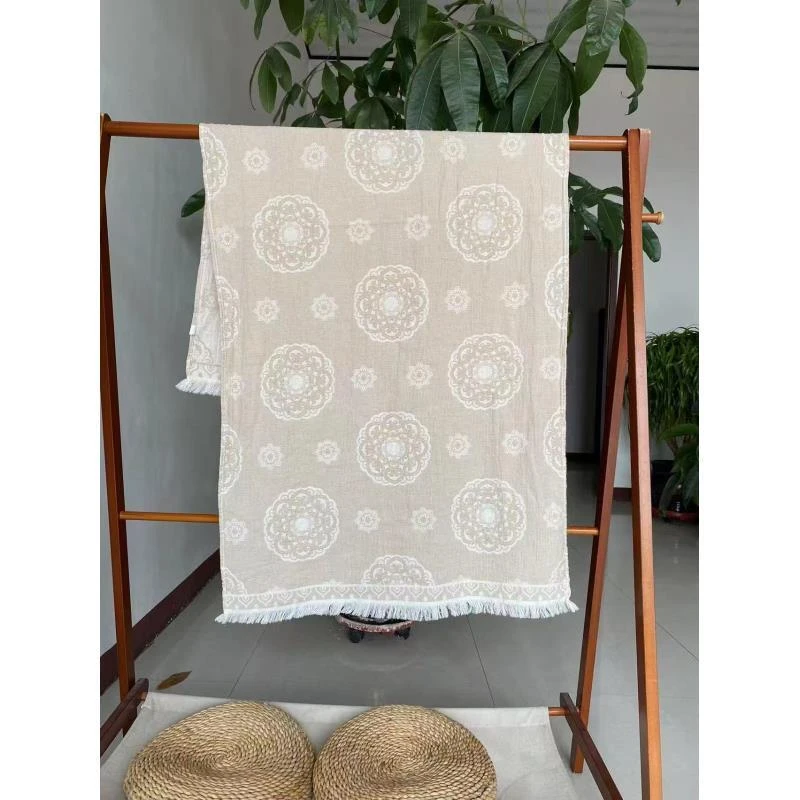 【浴巾】定制款野生罗布麻多功能浴巾  花团