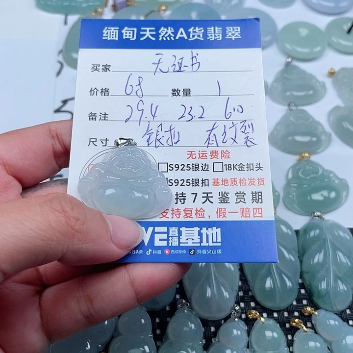 翡翠颈饰银S925镶嵌天然翡翠吊坠