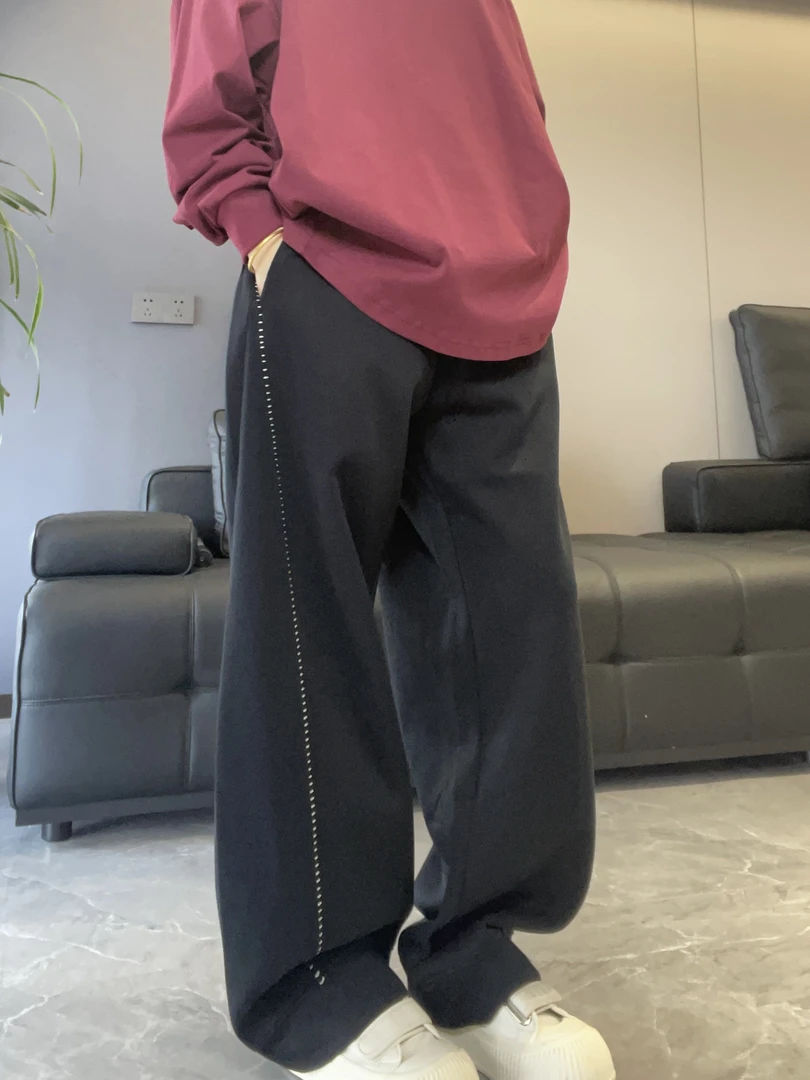 到位25ss秋季街头休闲百搭宽松圆腰直筒长裤P2501