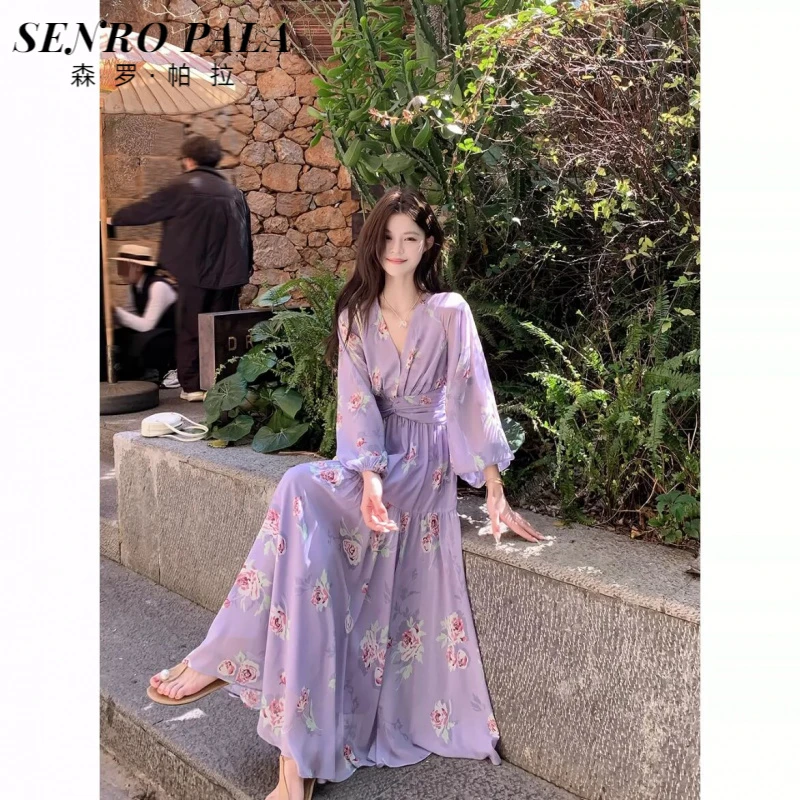 连衣裙裙子显瘦气质长裙夏季法式女装长袖收腰仙女裙仙气温柔春夏