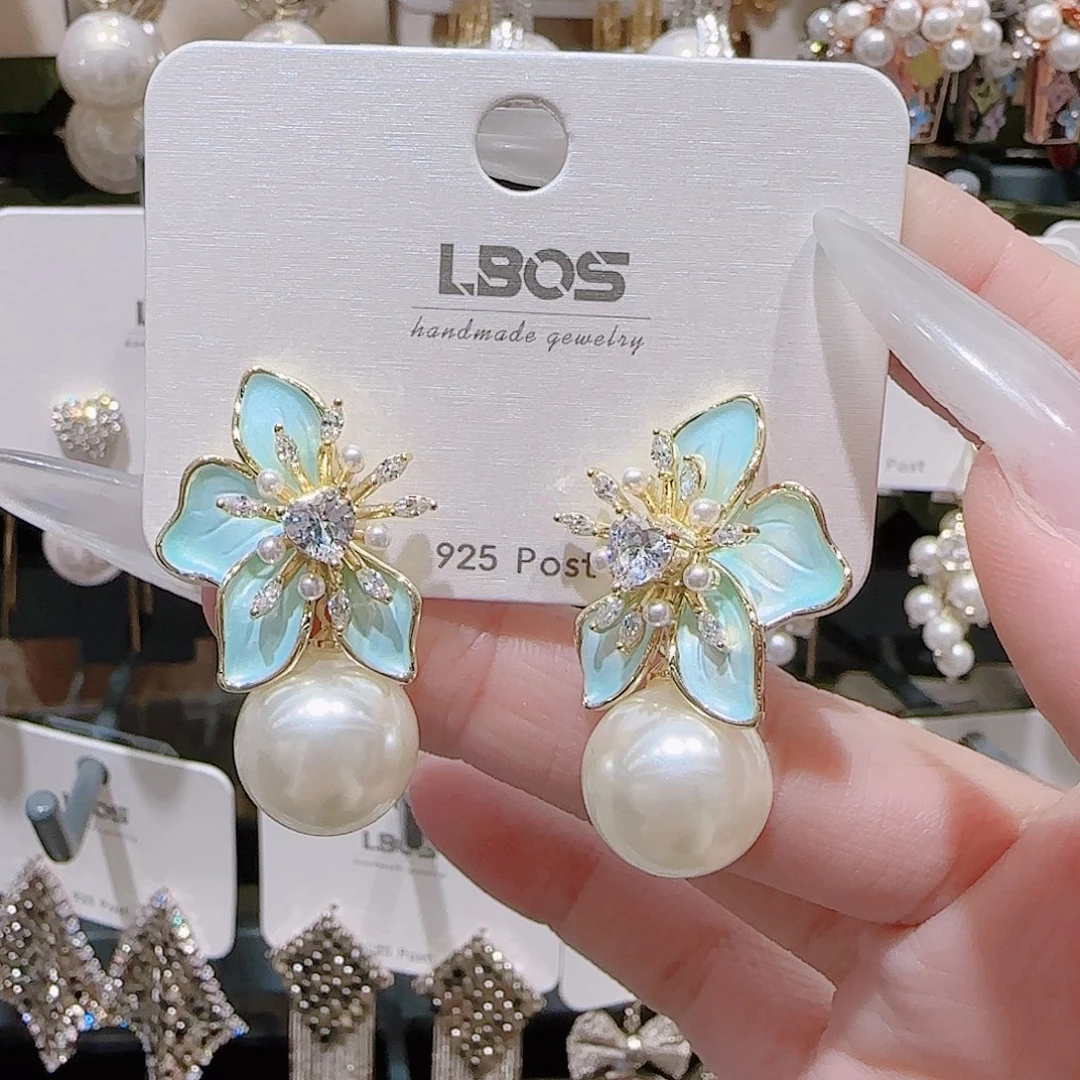 锆石铜合金925银耳环