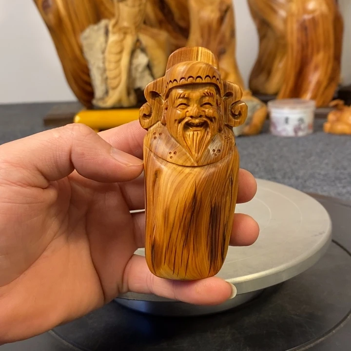 柏木（崖柏）财神爷手把件