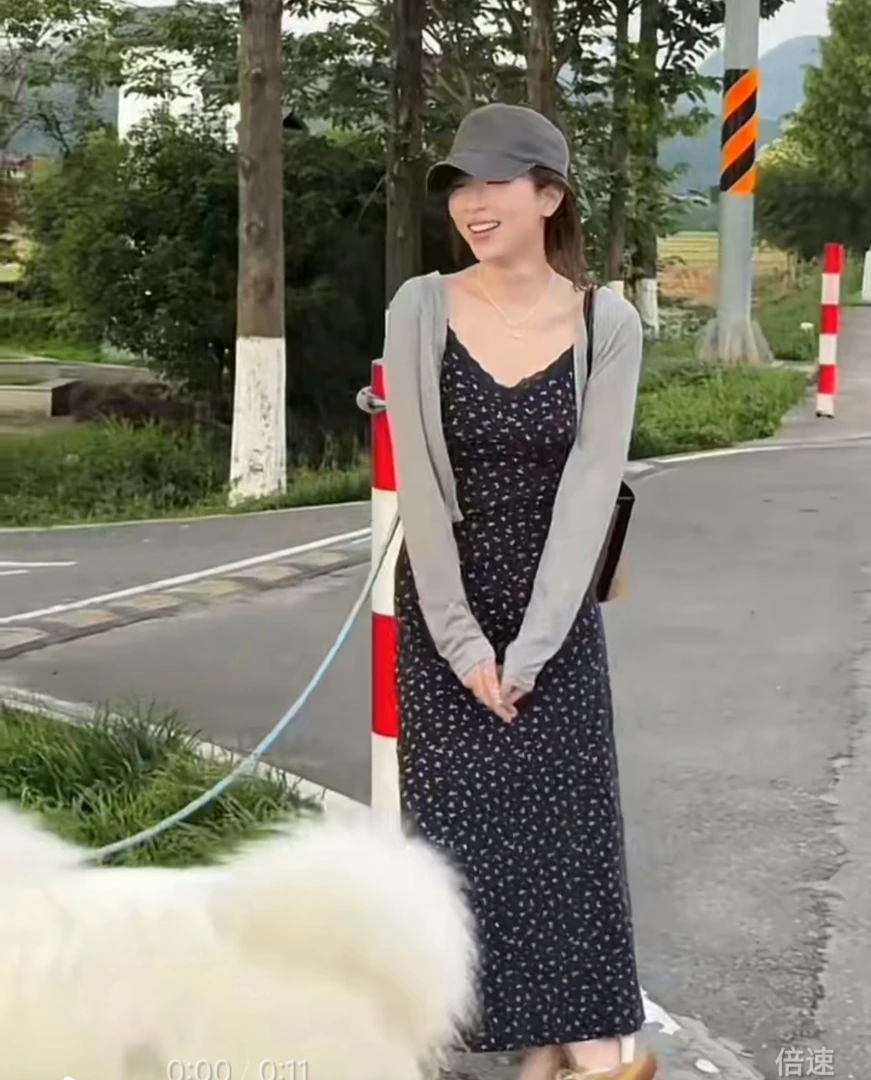 96130长款两防晒两件套花裙