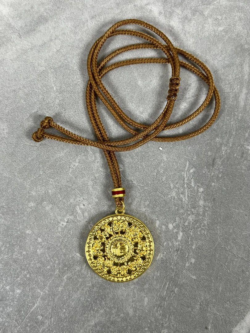 黄金足金999八宝罗盘吊坠【节日礼物】