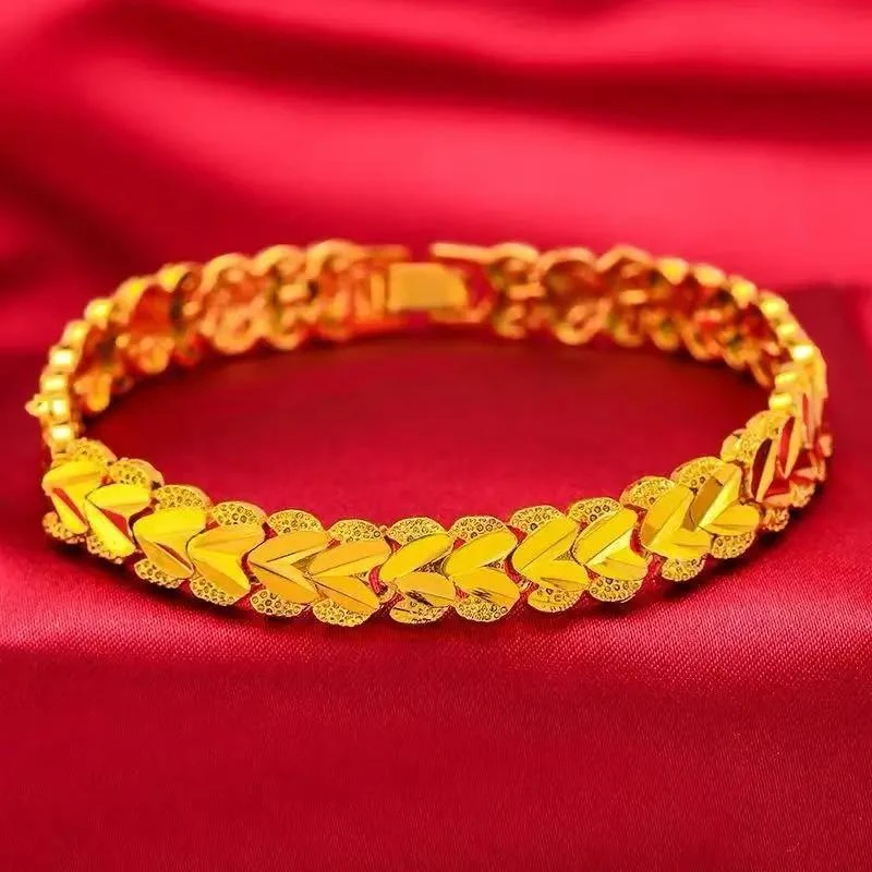 合金手链 【孟加拉赤金】心心相印手链气质时尚百搭女款