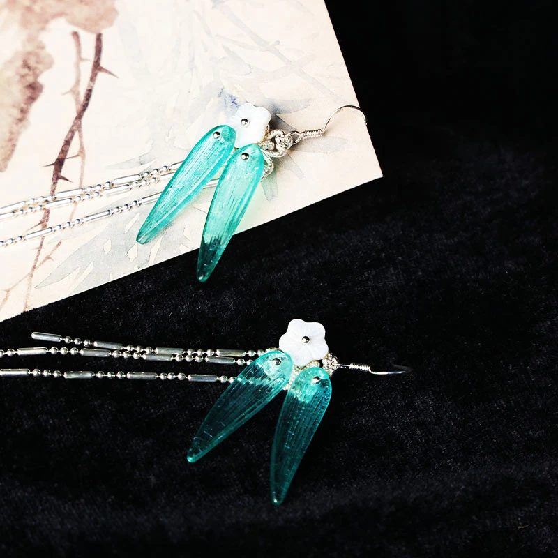 耀如春华 J-10月荷 清竹 星落耳部挂饰 【售完绝版】原创超仙发饰