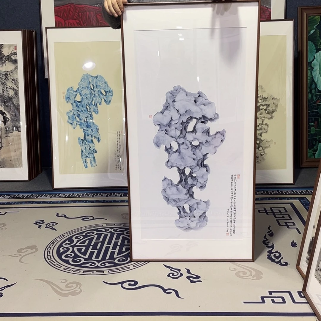 国画手绘画作品带框60/120