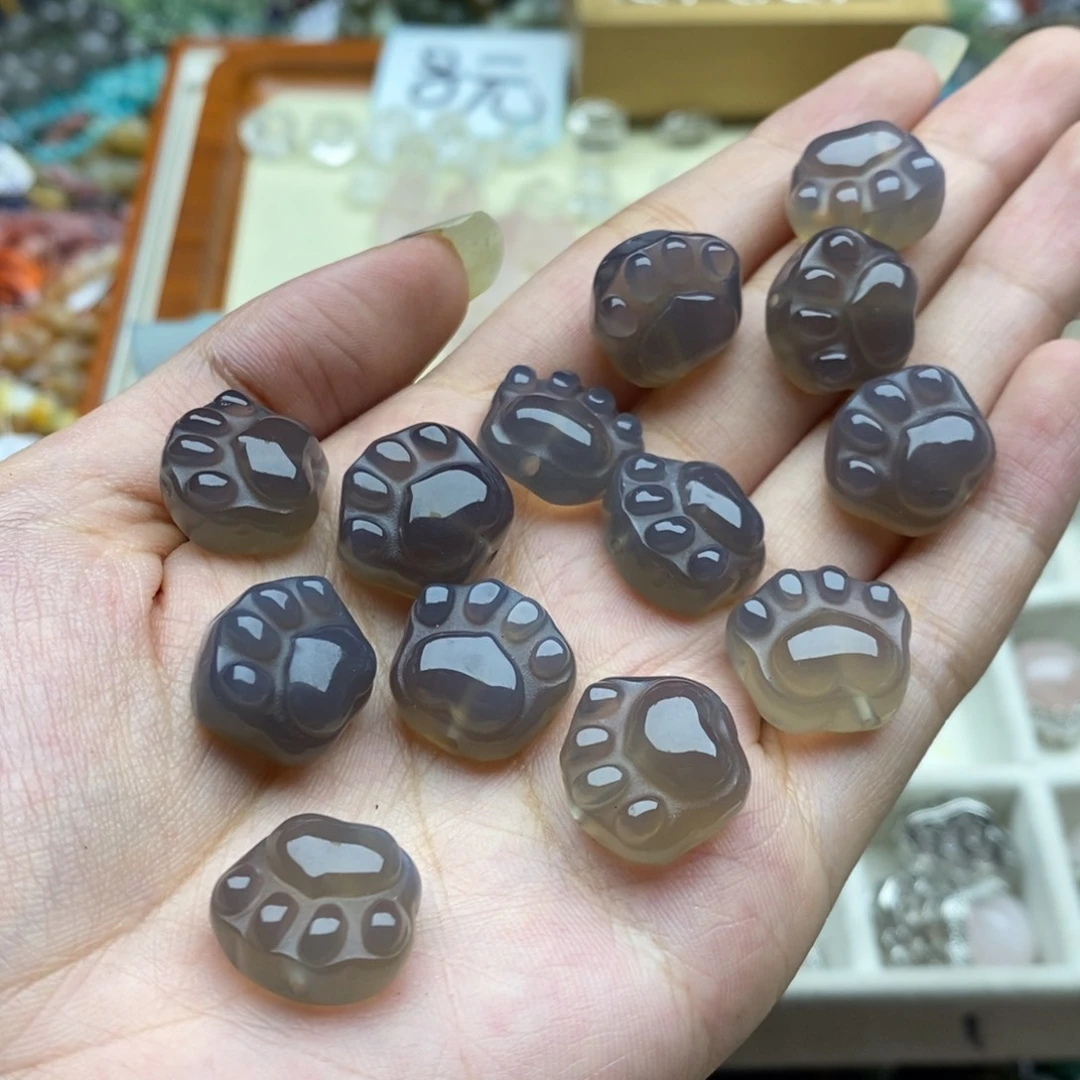 合金手链玛瑙/玉髓一个灰玛瑙天然猫爪