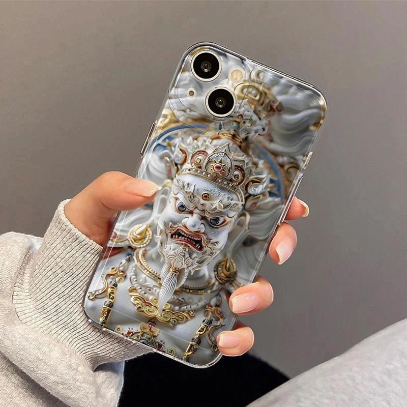 财神透明手机壳适用于苹果15Pro手机壳小米vivo华为oppo一加