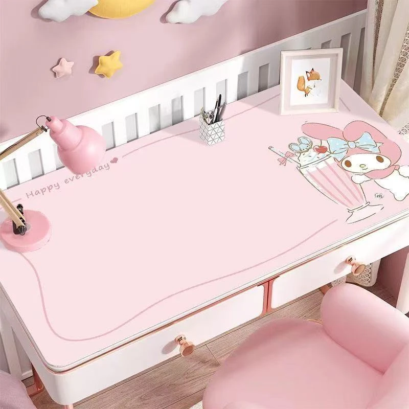简约可爱卡通美乐蒂皮革书桌垫防水防油免洗环保护眼写字化妆桌垫